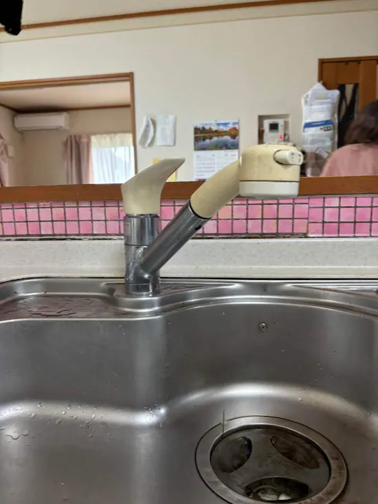 工事前　茨城県牛久市のお客様のキッチン水栓交換工事