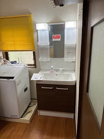 静岡県袋井市のお客様の洗面化粧台交換工事