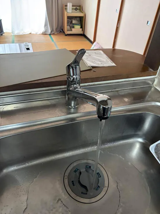 工事後　茨城県龍ケ崎市のお客様のキッチン水栓交換工事