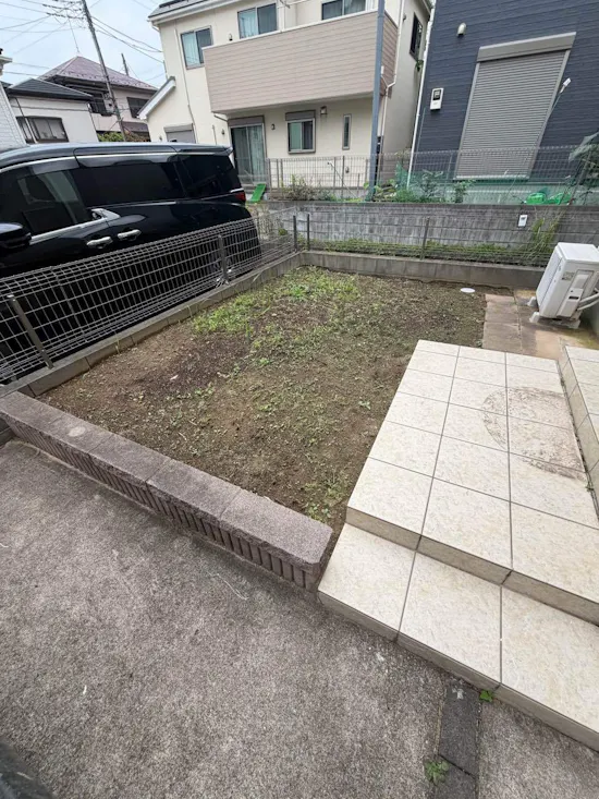 工事前　千葉県松戸市のお客様のその土間コンクリート打設・人工芝敷設工事