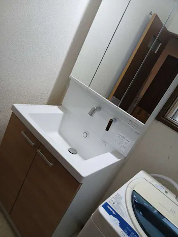 茨城県高萩市のお客様の洗面化粧台工事