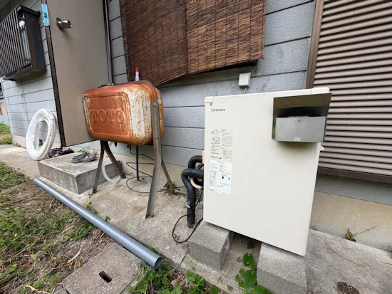 工事前　埼玉県加須市のお客様のガス給湯器工事