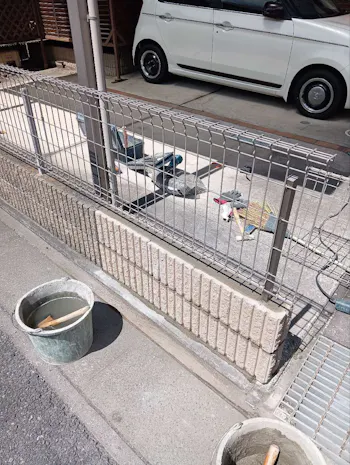 埼玉県越谷市のお客様のブロックフェンス工事
