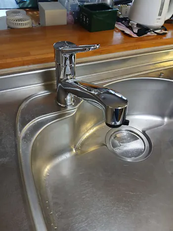 茨城県石岡市のお客様のキッチン水栓工事