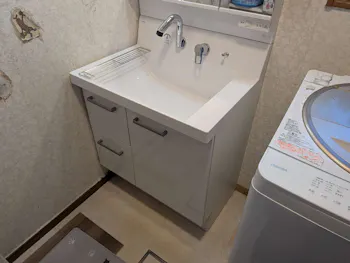 愛知県豊田市のお客様の洗面化粧台工事