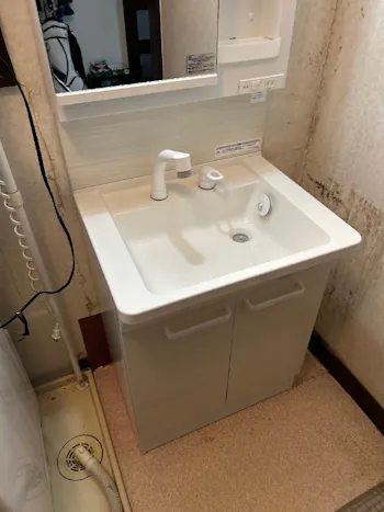宮城県宮城郡利府町のお客様の洗面化粧台工事