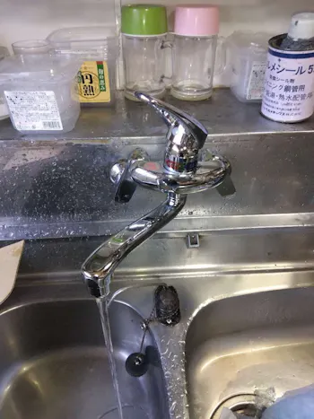 東京都青梅市のお客様のキッチン水栓工事