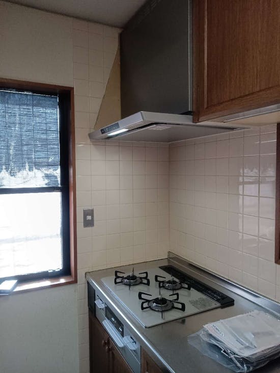 工事後 東京都青梅市お客様のビルトインコンロ・フード交換工事