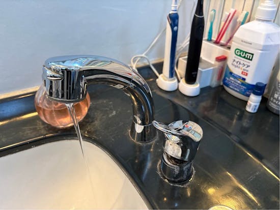 工事前　群馬県前橋市の洗面水栓工事