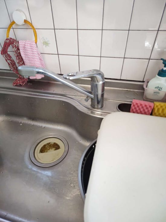 工事前　福島県いわき市のお客様のキッチン混合栓工事