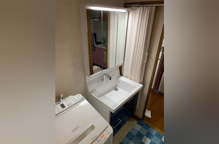 埼玉県加須市のお客様の洗面化粧台交換工事