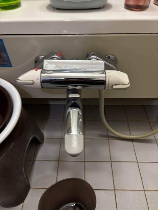 工事前　茨城県龍ケ崎市のお客様の浴室水栓交換工事