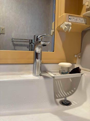 茨城県石岡市のお客様の洗面化粧台混合栓交換工事