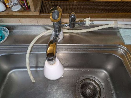 工事前　静岡県静岡市のお客様のキッチン水栓工事