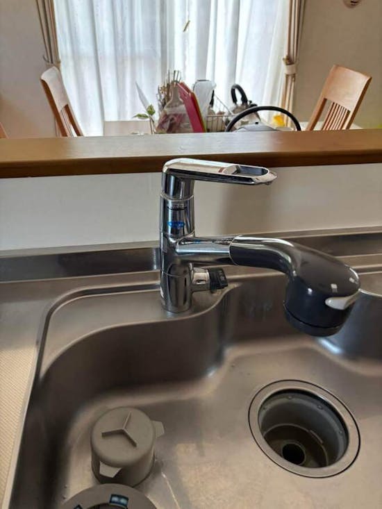 工事前　茨城県水戸市のお客様のキッチン水栓交換工事