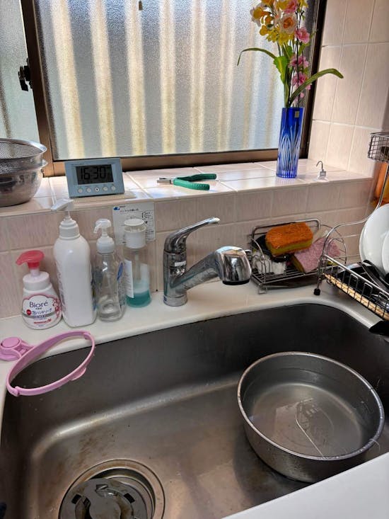 工事前　茨城県龍ケ崎市のお客様のキッチン水栓交換工事