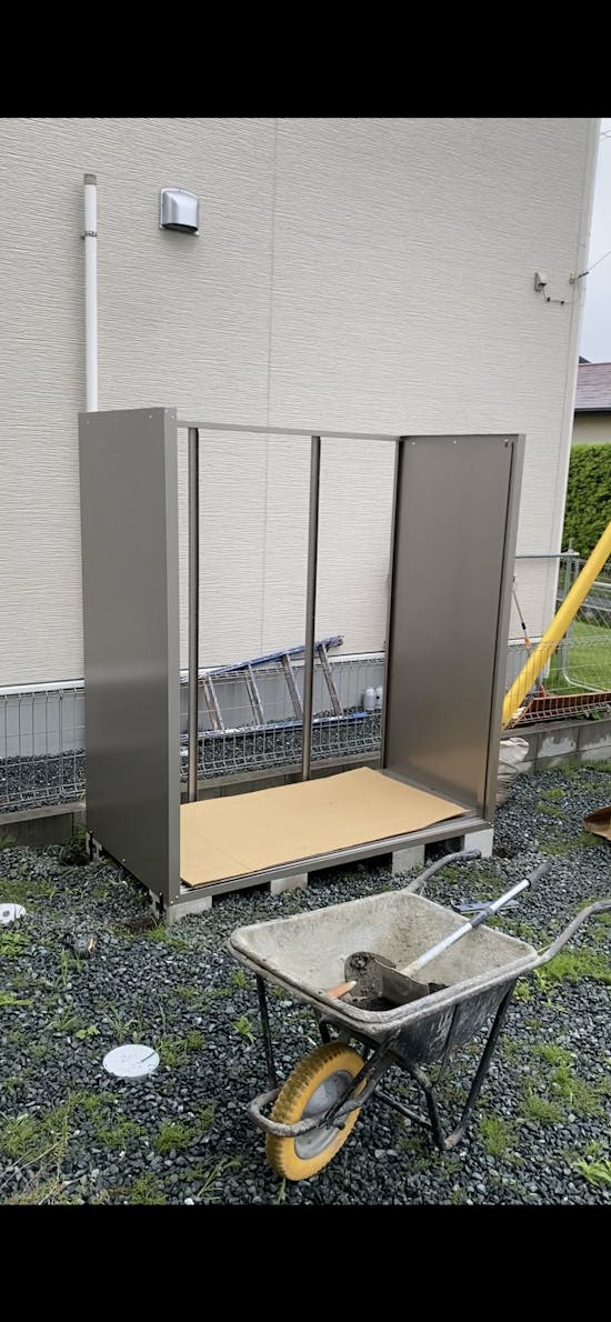 工事前　袋井市のお客様の物置・倉庫工事