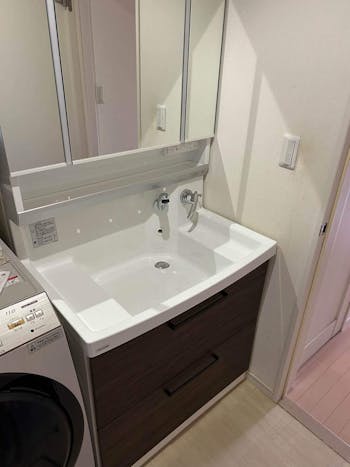 東京都八王子市のお客様の洗面化粧台交換工事 