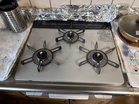 工事後 茨城県桜川市のお客様のビルトインコンロ交換工事