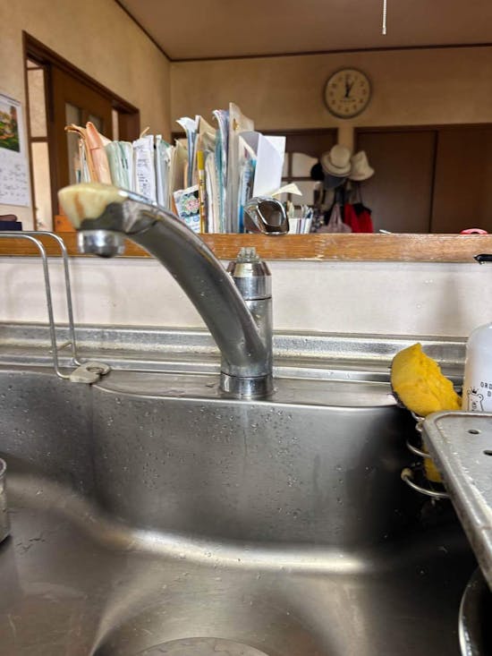 工事前　茨城県利根町のキッチン水栓交換工事