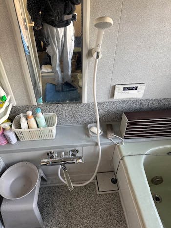 静岡県磐田市のお客様の洗面化粧台交換、浴室混合栓交換工事　具体的な工事内容1