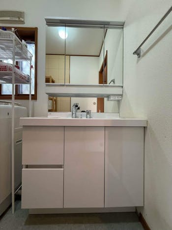 栃木県矢板市のお客様の洗面化粧台交換工事