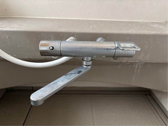 工事前　群馬県佐波郡のお客様の浴室混合栓取付工事