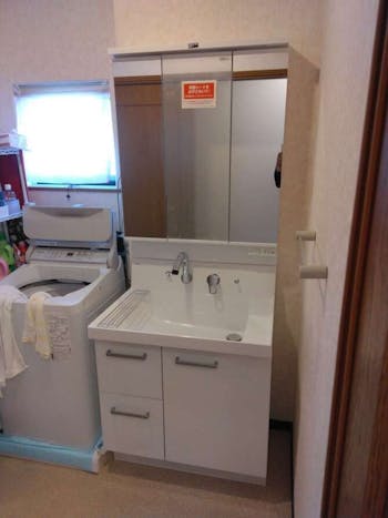 静岡県浜松市のお客様の洗面化粧台交換工事