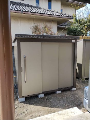 群馬県邑楽郡のお客様の物置設置、移設工事