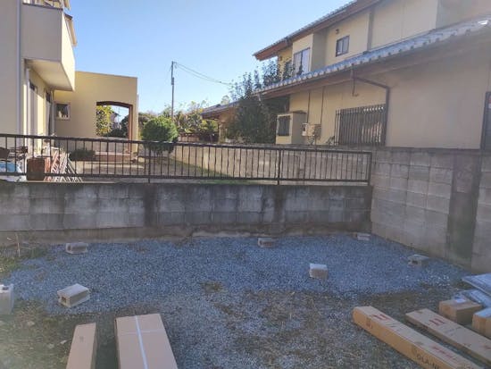 工事前　群馬県伊勢崎市のお客様の物置工事