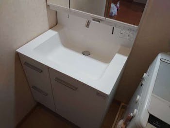 愛知県豊田市のお客様の洗面化粧台交換工事