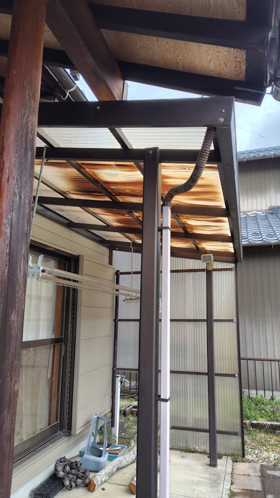 工事前　岐阜県のお客様のトタン張り替え工事