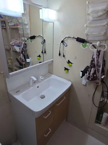 栃木県大田原市のお客様の洗面台交換工事