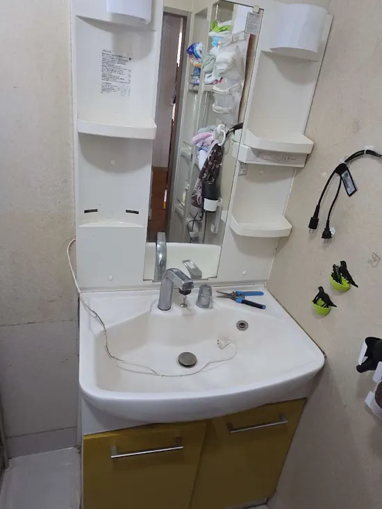 工事前　栃木県大田原市のお客様の洗面台交換工事