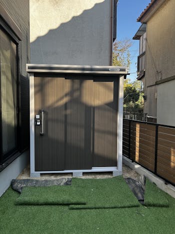 川口市のお客様の物置工事