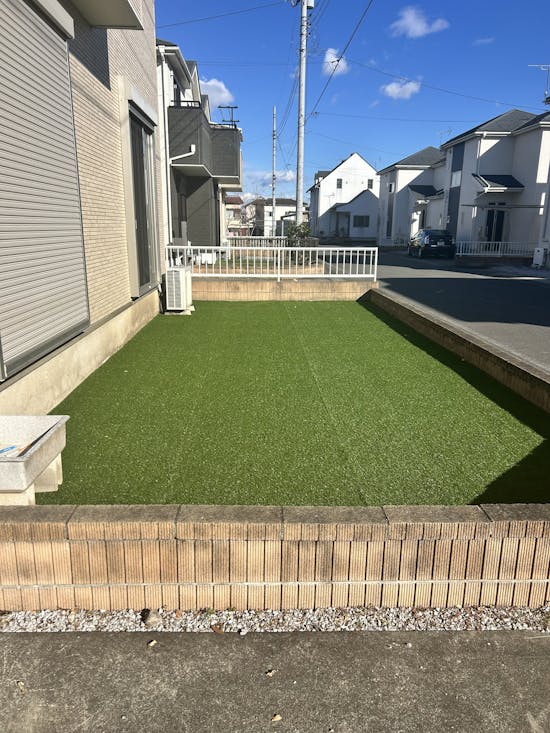 工事後　高崎市のお客様の人工芝敷設工事
