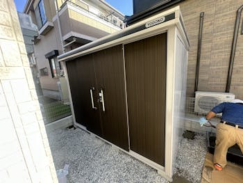 草加市のお客様の物置・倉庫工事　具体的な工事内容1