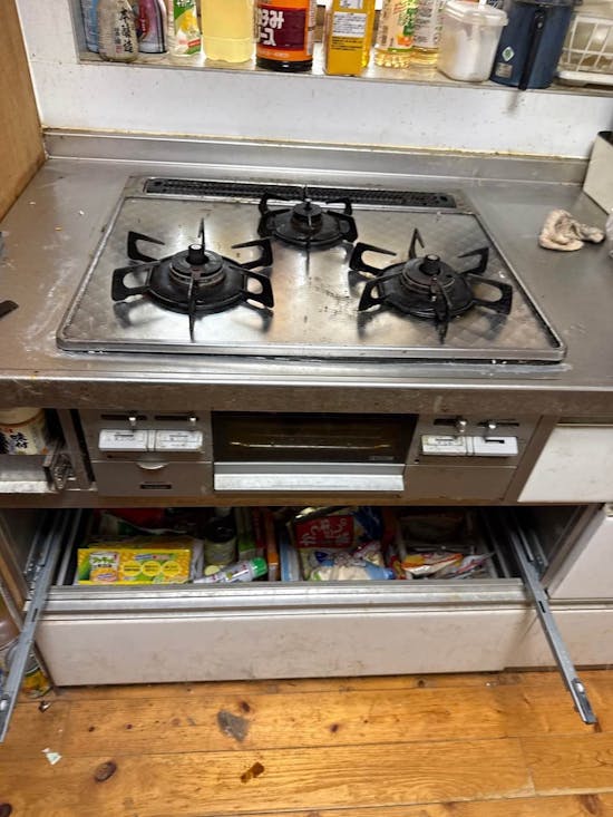 工事前　千葉県茂原市のお客様のビルトインコンロ交換工事