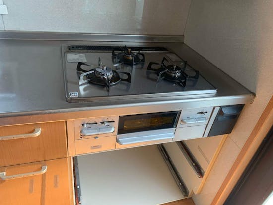 工事前　埼玉県羽生市のお客様のビルドインコンロ交換工事