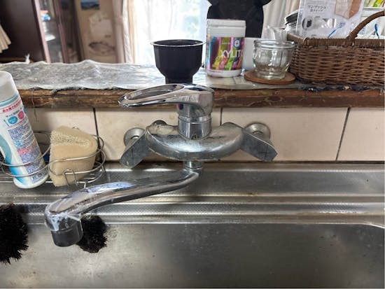 工事前　群馬県安中市のお客様のキッチン水栓工事