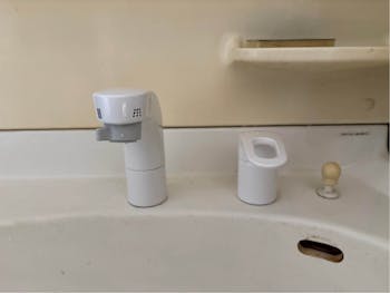 群馬県安中市のお客様の化粧台水栓交換工事