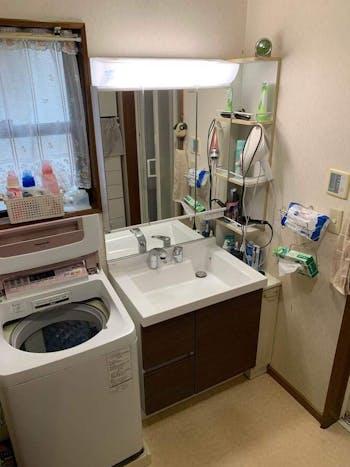 群馬県館林市のお客様の洗面化粧台交換工事