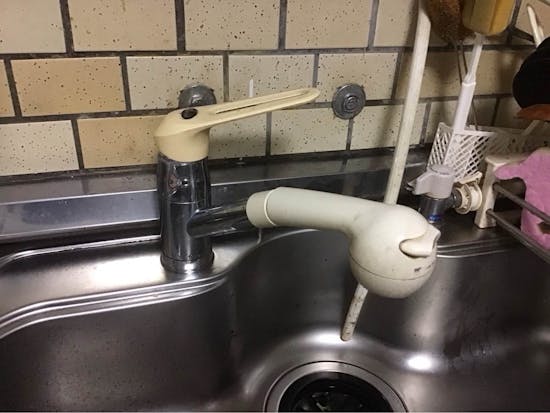 工事前　広島県広島市のお客様のキッチン水栓取替工事