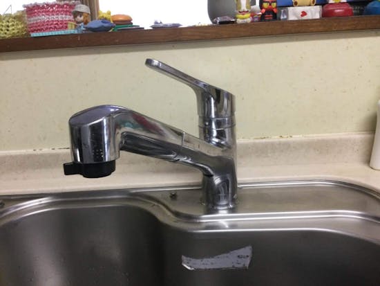 工事前　東京都青梅市のお客様のキッチン水栓交換工事