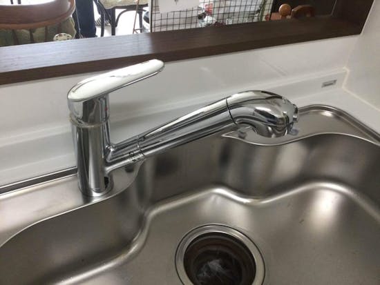 工事前　東京都青梅市のお客様のキッチン混合栓交換工事