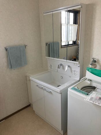 静岡県磐田市のお客様の洗面化粧台交換・シャワートイレ交換　工事　具体的な工事内容1