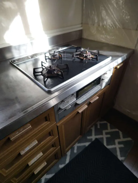 工事前　福島県いわき市のお客様のビルトインコンロ交換工事