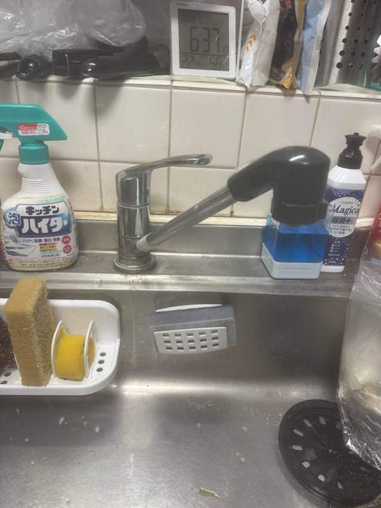 工事前　栃木県下都賀郡壬生町のお客様のキッチン水栓交換工事