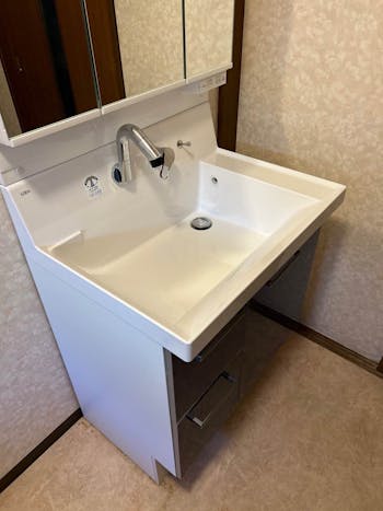 宮城県仙台市のお客様の洗面化粧台交換工事