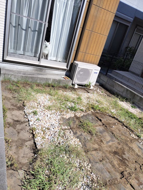 工事前　上尾市のお客様のフェンス設置・ドッグラン新設工事